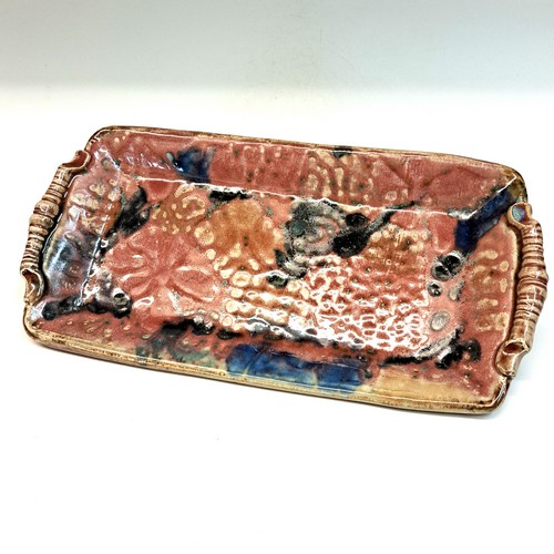 #231014 Platter, Rectangle, Pink/Green $19 at Hunter Wolff Gallery